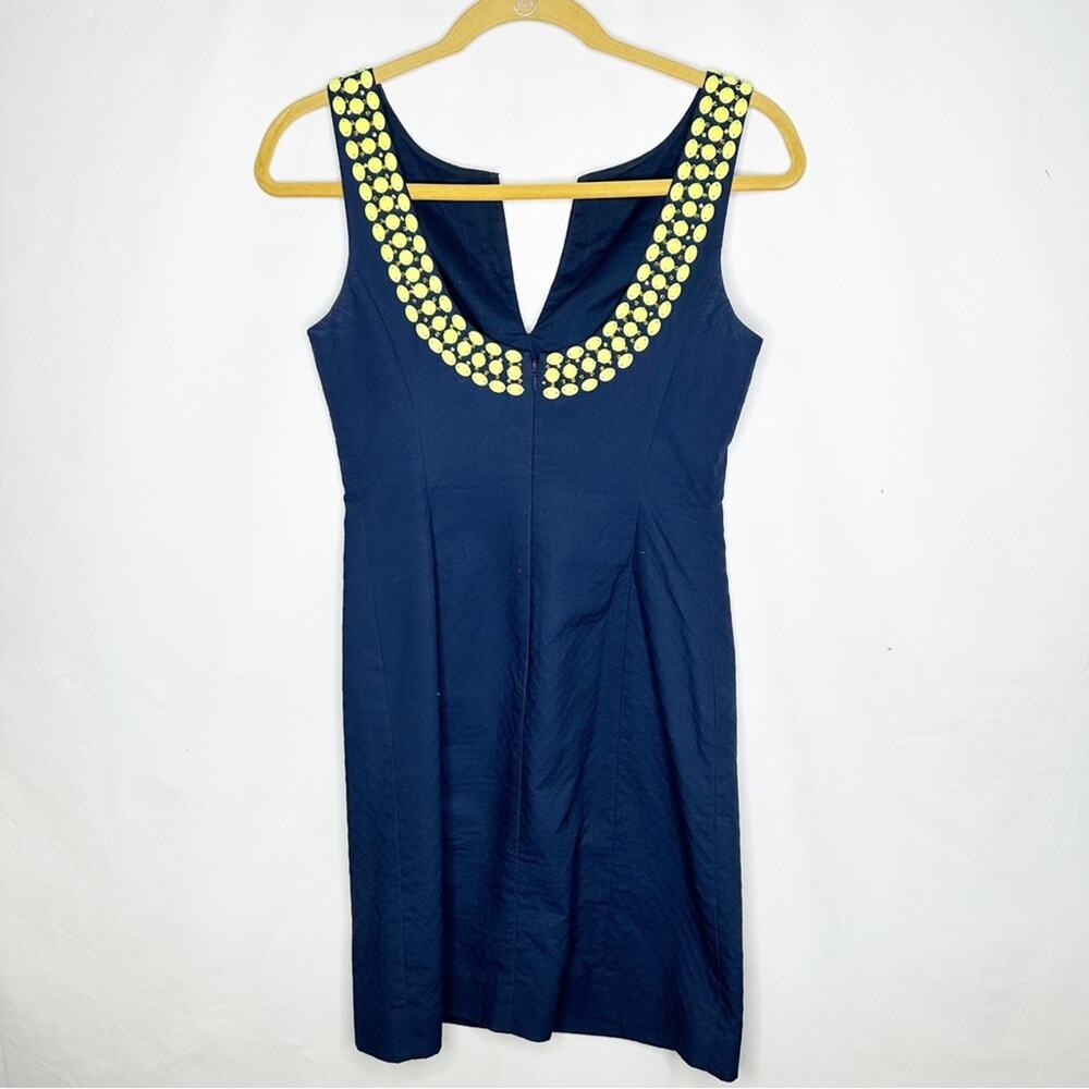 LILLY PULITZER Navy Neon Green/Yellow Blaire Shirt Dress in Size 00 - Picture 6 of 6